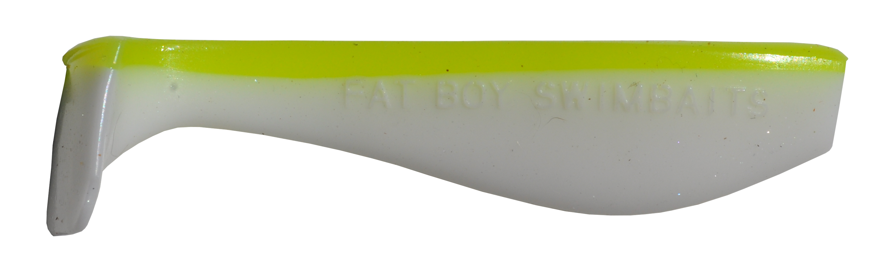 Pearl White/Chartreuse Back Fat Boy Swimbait