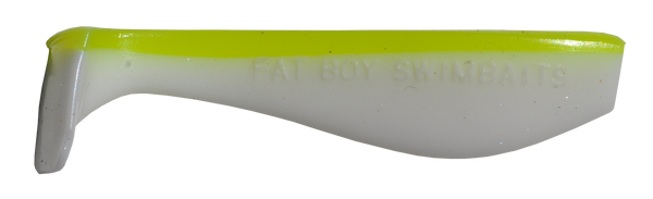 Pearl White/Chartreuse Back Fat Boy Swimbait