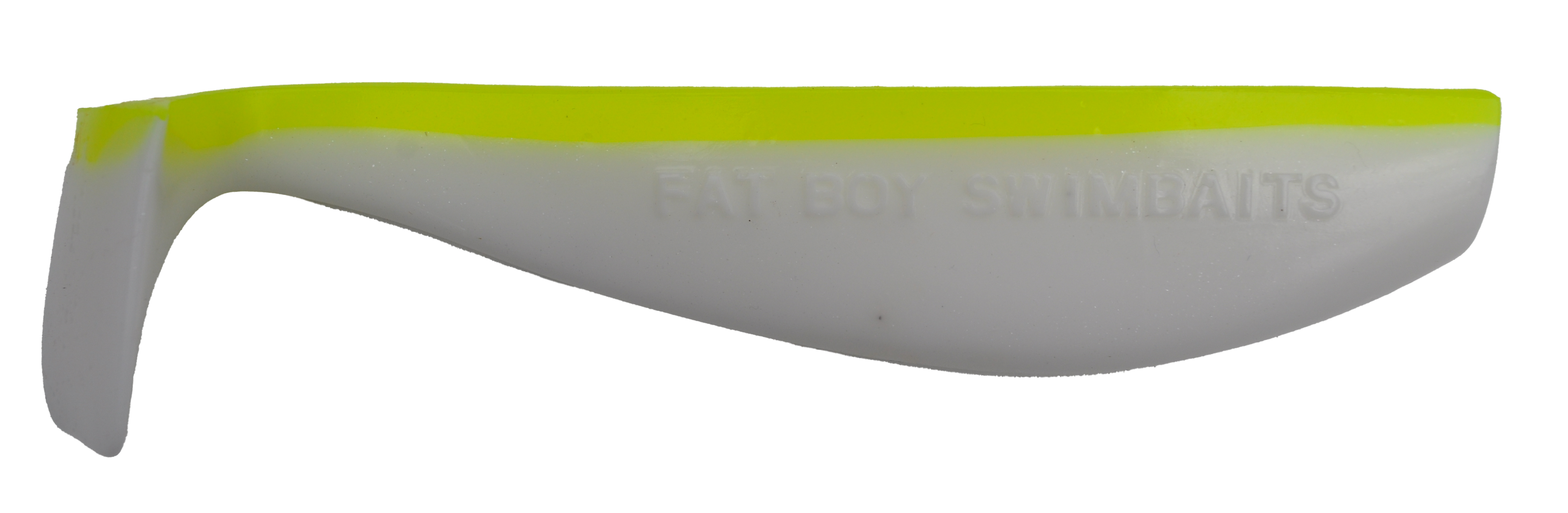 Pearl White/Chartreuse Back Fat Boy Swimbait
