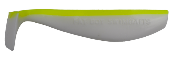 Pearl White/Chartreuse Back Fat Boy Swimbait