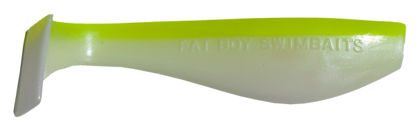 Pearl White/Chartreuse Back Fat Boy Swimbait