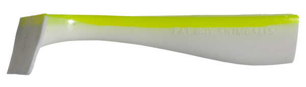 Pearl White/Chartreuse Back Fat Boy Swimbait