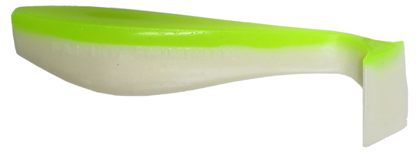 Pearl White/Chartreuse Back Fat Boy Swimbait